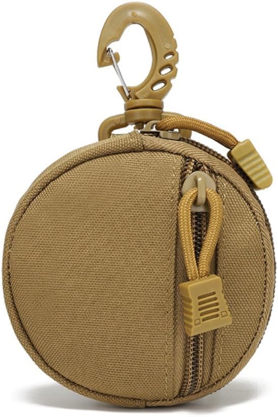 Tactical EDC Pouch, Waterproof Mini MOLLE Key Wallet, Round Outdoor Attachment Bag