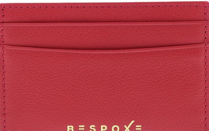 Slim Minimalist Front Pocket RFID Blocking Leather Wallets for Men and Women - Pomegranate Red