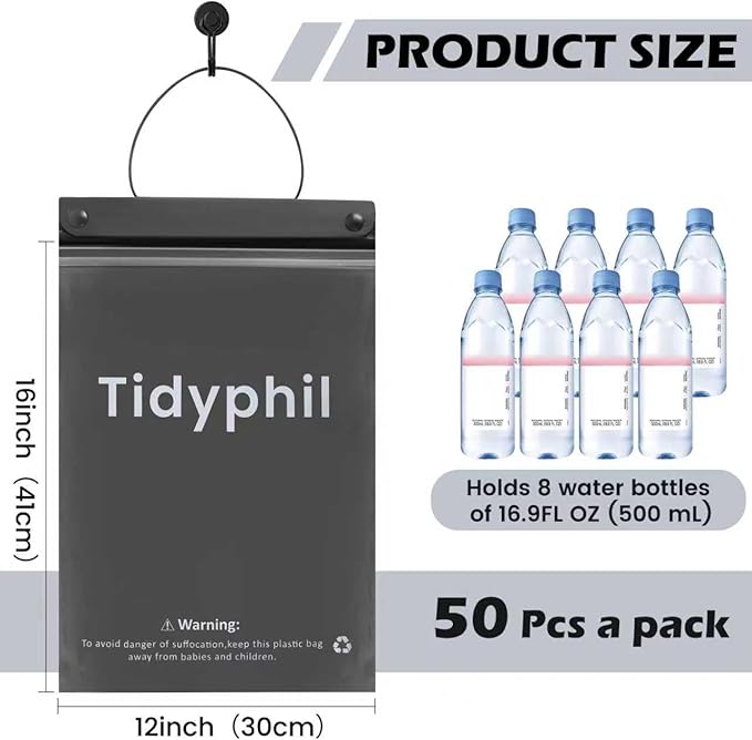 150 PCS Disposable Car Trash Bags Hanging, Leak-proof, Odor Seal. 2 Gallon Car Garbage Bags, Big Capacity. Independent of Car Trash Can, Easy Stick-On Car trash Bin for Car, SUV, Truck, Stroller. Gray