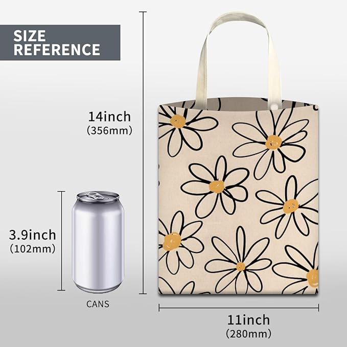 Car Trash Can, Cute Car Trash Bag, Hanging Car Organizer and Storage Bag, Trash Bin for Car Accessories, Vehicle, Travelling, Camping Cute Beige Daisy