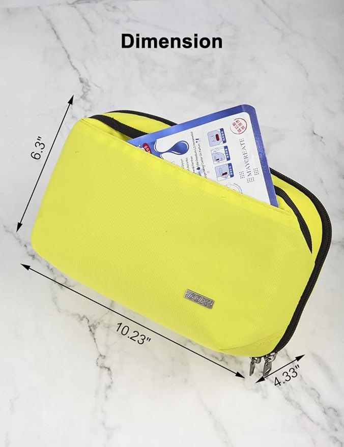 GOX Travel Toiletry Bag For Men, Dry Wet Separate Travel Toiletry Bag, Dopp Kit Case For Travel, Cosmetics Organizer Pouch (Lemon Lime)
