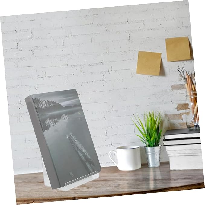 TEHAUX Book Display Stand Simple Book End Acrylic Book Rack Magazine Holder for Study Room Library Office