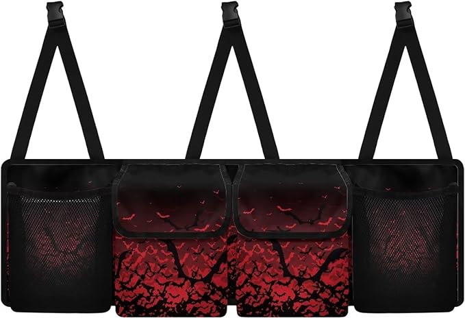 Halloween Bats Car Trunk Organizer Car Back Seat Hanging Storage Bag Collapsible Large Capacity Storage Bag Automotive Interior Accessories for Sedans SUV Jeep