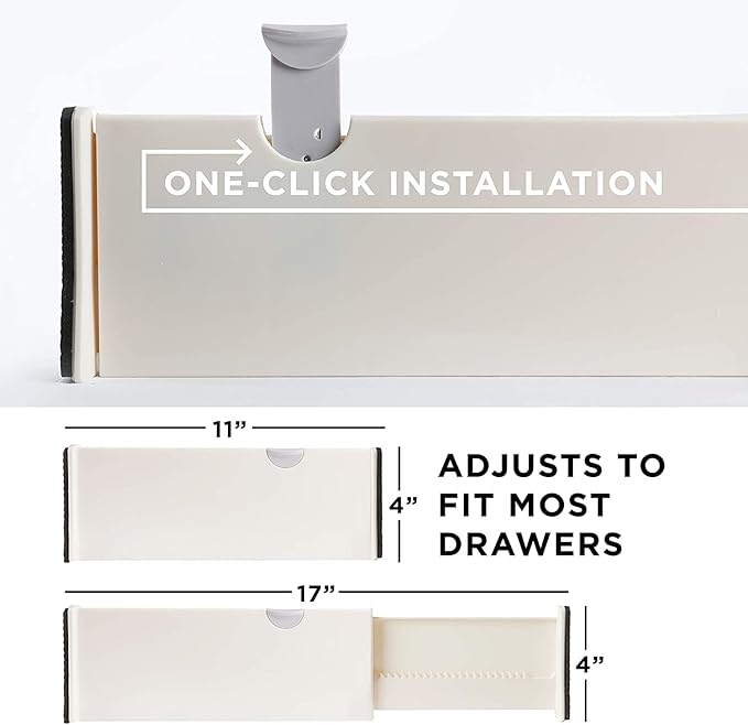 8 Drawer Organizer and Dividers, Organize Silverware and Utensils in Home Kitchen, Divider for Clothes in Bedroom Dresser, Designed to Not Snag Underwear and Bra Fabrics, Bathroom Storage Organizers
