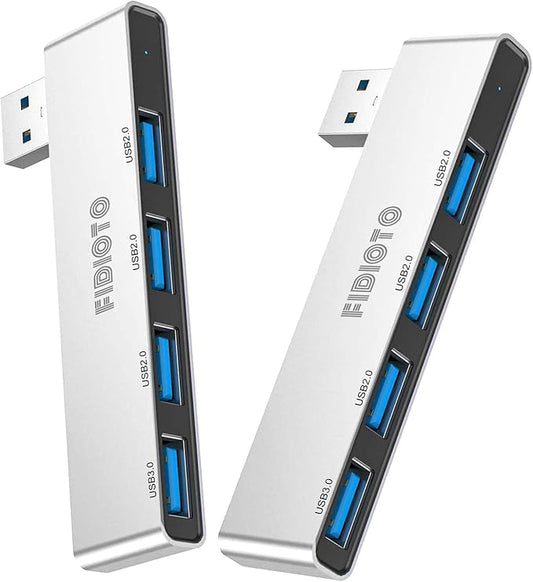 USB Hub 2Pack Right Model, Fidioto 4 Port USB Adapter(1 * 3.0 Port, 3 * 2.0 Port), Laptop, iMac Pro, MacBook Air, Mac mini/Pro, Notebook PC, USB Flash Drives and Mobile HDD Etc.