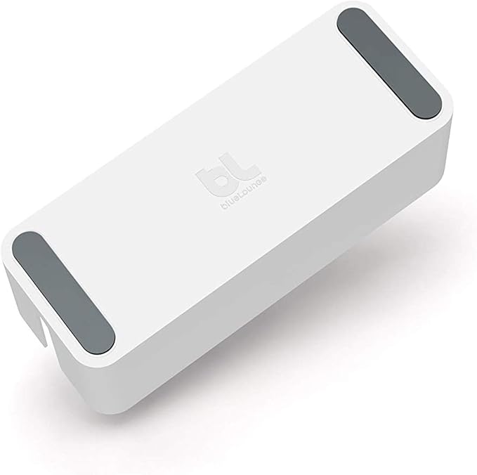 Bluelounge CableBox Cable and Cord Management System - Set of 1 Large and 1 Mini Box - White
