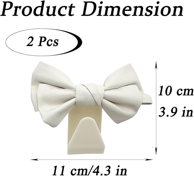 Joyhey 2 Pcs Car Seat Headrest Hooks, Cute Bow Car Seat Hooks for Purses and Bags (White)