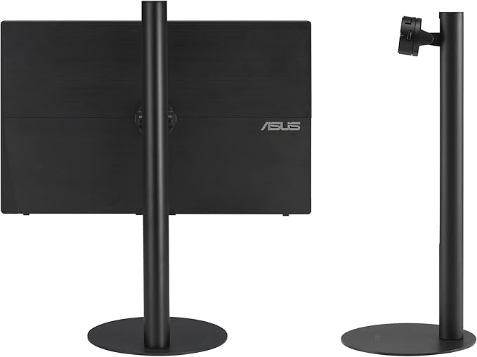 ASUS ZenScreen 16” (15.6 inch viewable) 1080P USB-C Portable Monitor (MB16AHV) & ZenScreen Stand MTS02D - Ergonomic Stand for Portable Monitors, Tilt, Pivot, Height adjustments, 1/4”