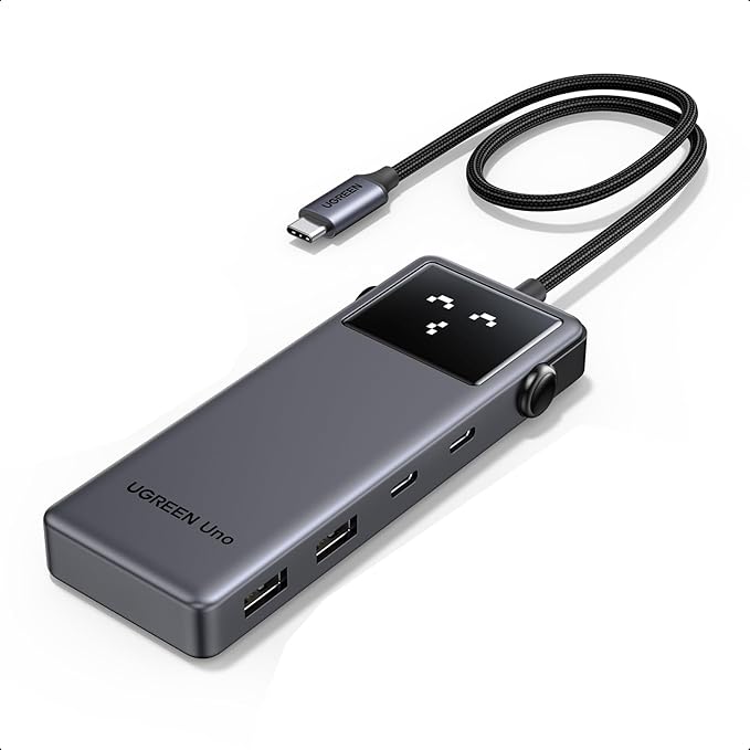 UGREEN Uno 6 in 1 USB-C Hub with 10Gbps USB-C & USB-A Data Ports 4K@60Hz HDMI for MacBook Pro/Air, iPad Pro, Surface, XPS, Thinkpad and More.