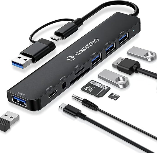 USB C Docking Station with Ethernet, 8 in 1 Docking Station to HDMI Adapter Displayport SD TF Card Reader, USB, 100W PD for USB C Thunderbolt 3 Laptops (Black)