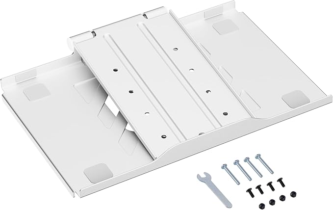 AVLT Adjustable Laptop Tray with Support for 120mm Fans Compatible with VESA 75x75 Monitor Arm - Suitable for Laptops Up to 17Inch - White (Fan Not Included)