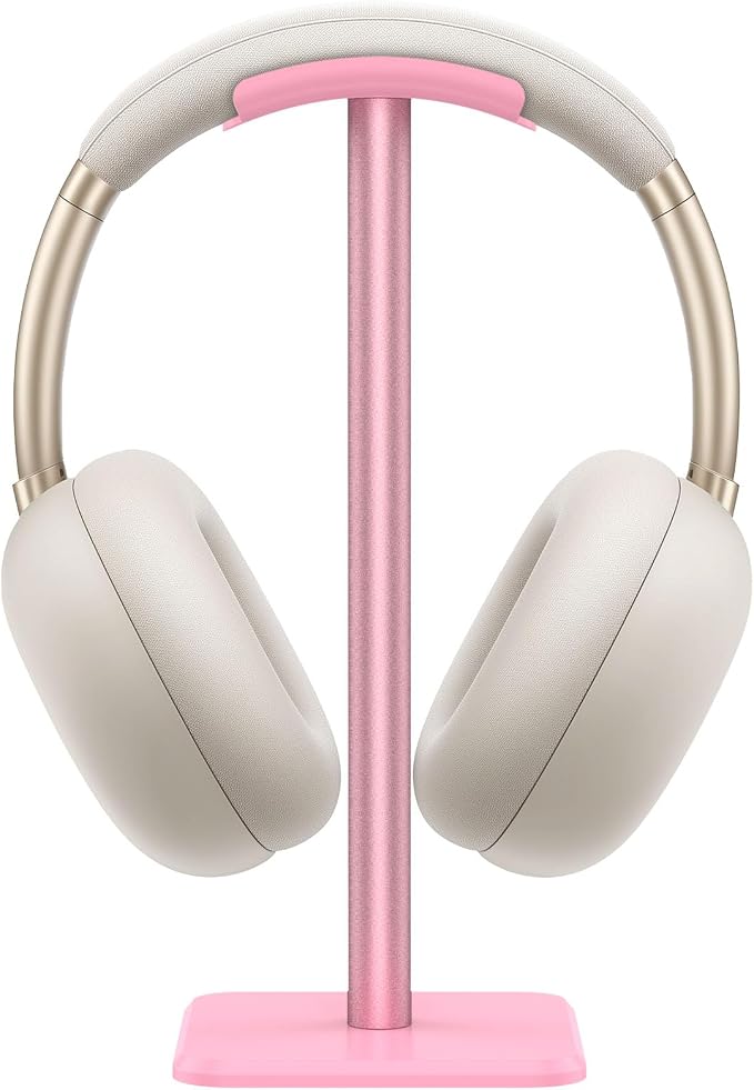 Headphone Stand Detachable Headset Stand Universal Headphone Holder Space Saving Earphone Stand for Desk for Most Wired and Wireless Headphones (Pink)