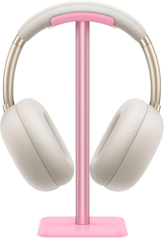 Headphone Stand Detachable Headset Stand Universal Headphone Holder Space Saving Earphone Stand for Desk for Most Wired and Wireless Headphones (Pink)