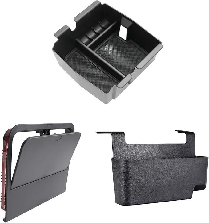 SXCY [3PCS Tray for 2025 2026 Jeep Wrangler Center Console Organizer for 2018-2026 Jeep Wrangler Accessories [2 Armrest Tray+Privacy Storage] 2023 2024 2025 2026 Wrangler Console Organizer