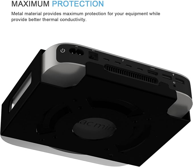 IFCASE Aluminum Material Behind Monitor, Monitor Arm VESA Mount for Mac mini 2010 to 2023 M2 Pro (Black)