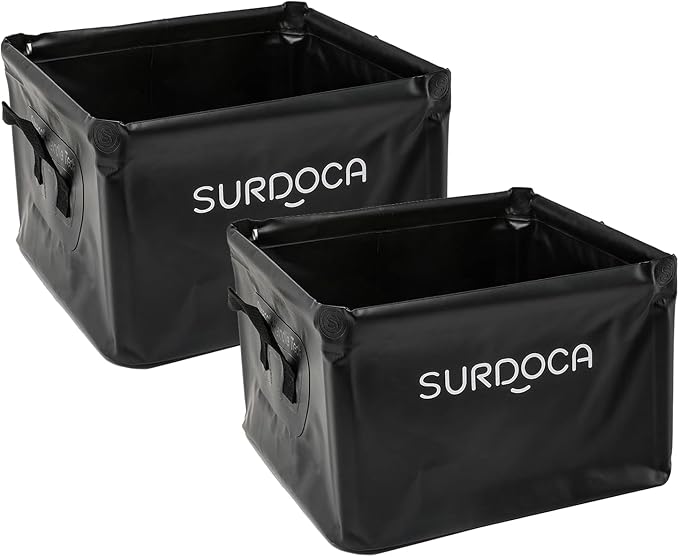 SURDOCA Fully Waterproof Car Trunk Organizer, Foldable Truck Organizer, Multifunctional Collapsible Car Storage Bag, Anti-Mud Trunk Storage Organizer 18 Liters