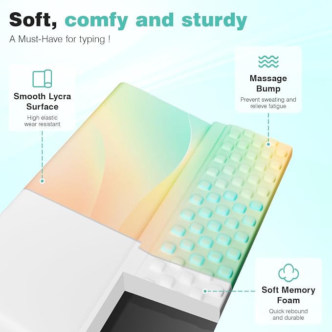 Ospelelf Keyboard Wrist Rest, Ergonomic Memory Foam Wrist Support for Typing & Gaming, Tilted Keyboard Pad, Aesthetic Desk Accessories for Office, Relief for Carpal Tunnel & Wrist Pain, Autumn
