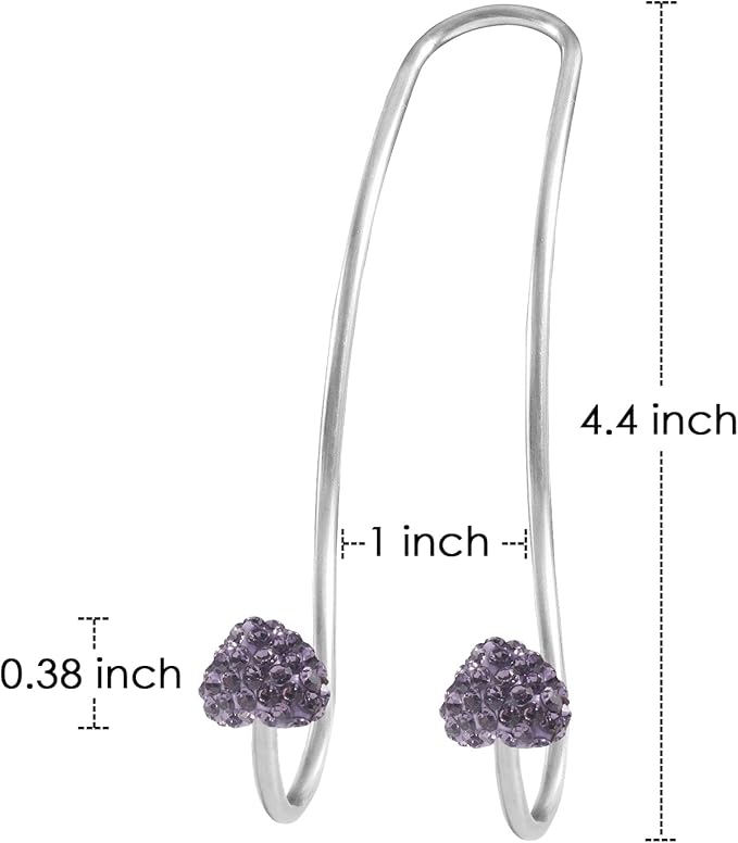 Guoord Car Headrest Hooks Decoration, 2 Pcs Bling Heart-Shaped Purse Hook Hangers, Auto Hooks Car Hangers and Durable Backseat Holder, Storage Universal for SUV Truck Vehicle（Purple）