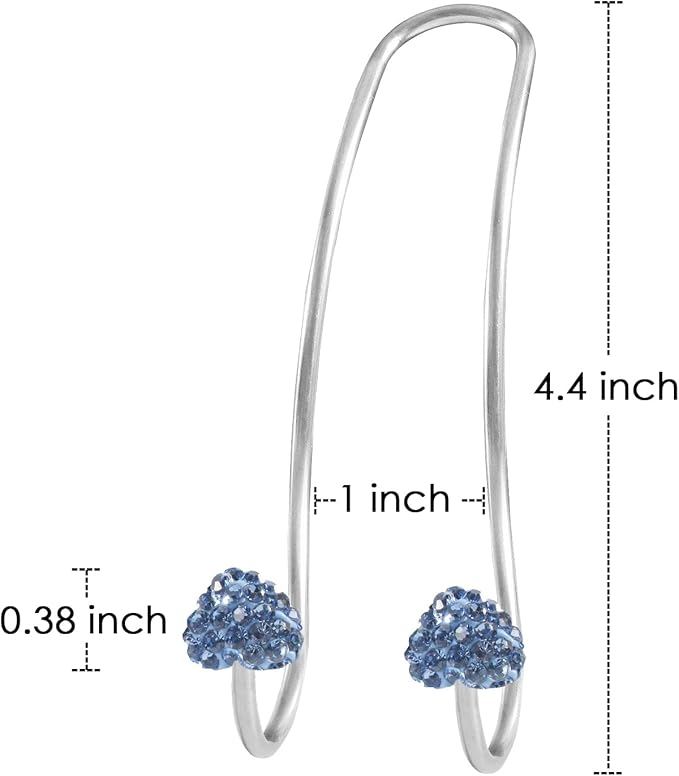 Guoord 2024 Upgraded Car Headrest Hooks Decorations, 2 Pcs Bling Heart-Shaped Purse Hangers, Auto Hooks and Durable Backseat Holder, Universal Storage for SUV Truck Vehicle (Blue)