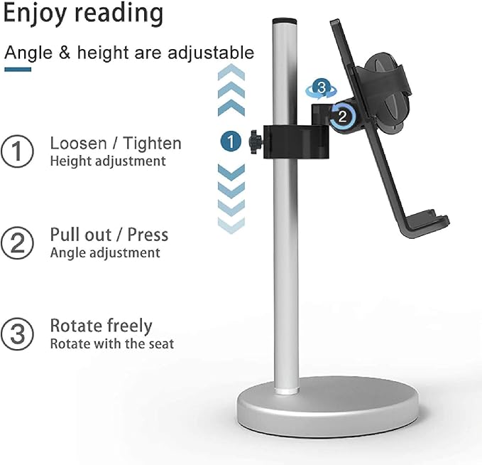 LS Hands Free Book Stand Flexible Folding Document Holder Adjustable Reading Height and Angle for Hard Covers, Paperbacks, CookBooks, TextBooks, Magazines (Height Black Book)