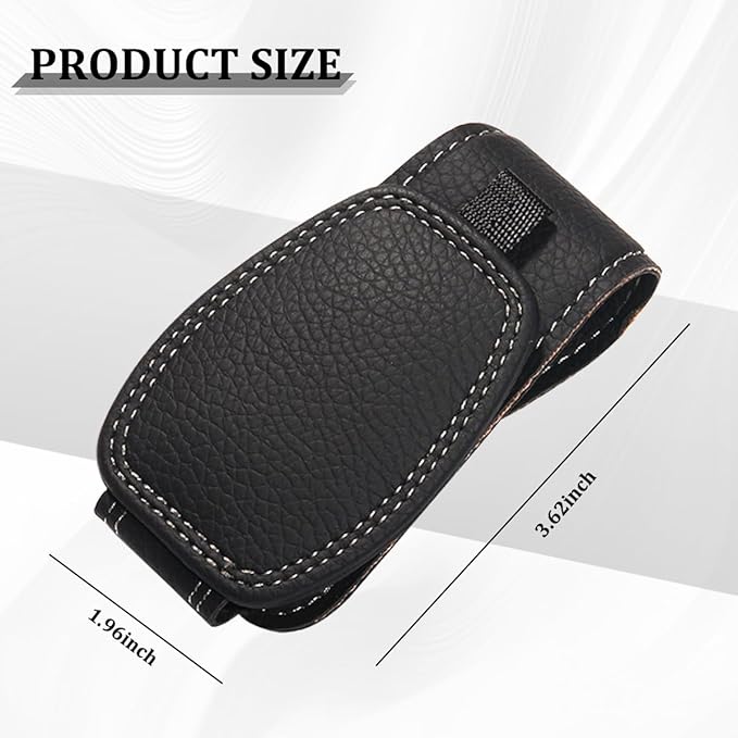 Sunglass Holder for Car Visor, Magnetic Leather Vehicle Sun Visor Storage Clip for Different Size Eyeglasses, Automotive Interior Glasses Ticket Card Clip, Universal for SUV RV Truck (Black)
