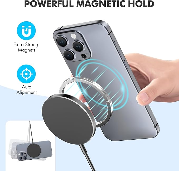 3-Pack 15W Magnetic Wireless Charger: Qi2 Fast Charging Pad for iPhone Air 17 16 15 14 13 12 Pro Max, Samsung Galaxy S26 S25, Google Pixel 10, AirPods-Slim Portable for Desk Bedside Travel-Black