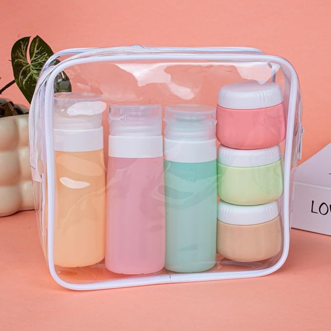 vodvob TSA Approved Travel Bottles Set, 16 Pack Leak Proof Silicone Refillable Containers for Toiletries, Perfect for Shampoo, Conditioner, Lotion & Travel Essentials (tz-1)