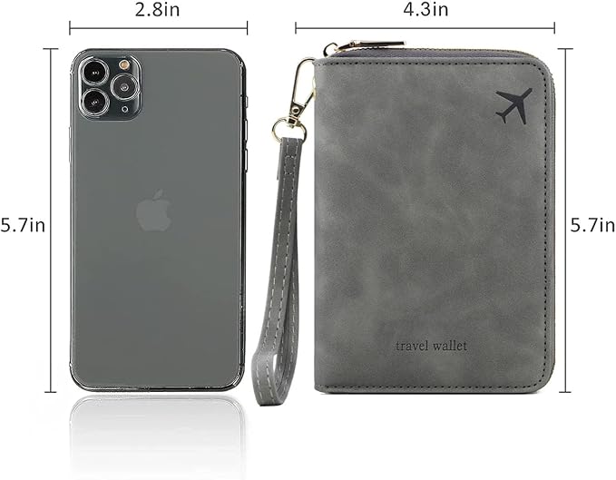 Passport Holder for Travel Women and Men RFID Passport Holder with Zipper Passport Case Passport cover Passport Wallet Travel Essentials and Accessories