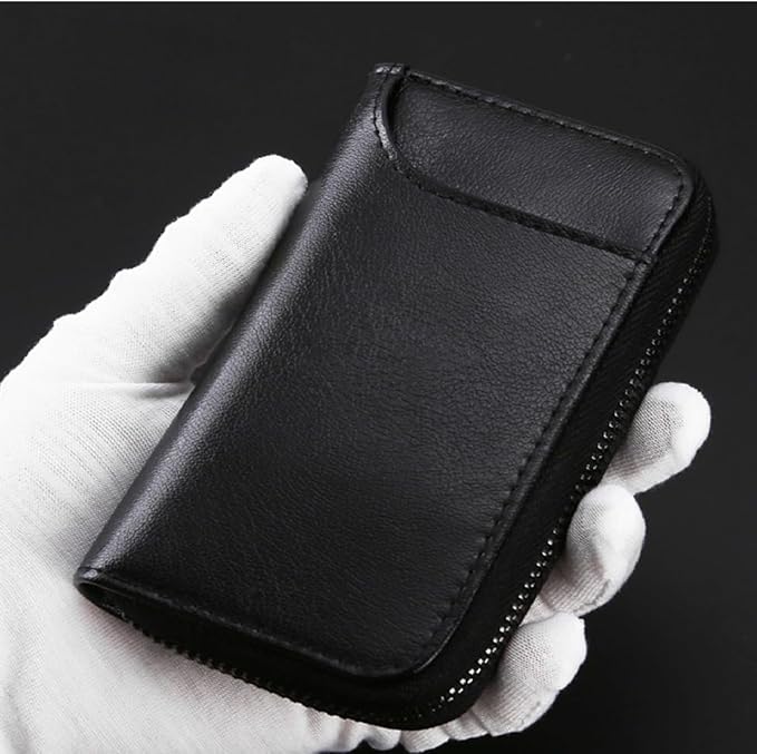 BAKUN Large Zipper Leather Car Key Case, Key Holder Key Organizer Wallet, With 16 Hooks(Brown)