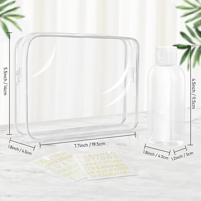 Travel Shampoo Bottles 5 pcs 3.4oz TSA Approved Travel Bottles for Toiletries Travel Size Bottles Leak Proof Empty Lotion Containers with Flip Cap Small Plastic Squeeze Bottlesp-Clear