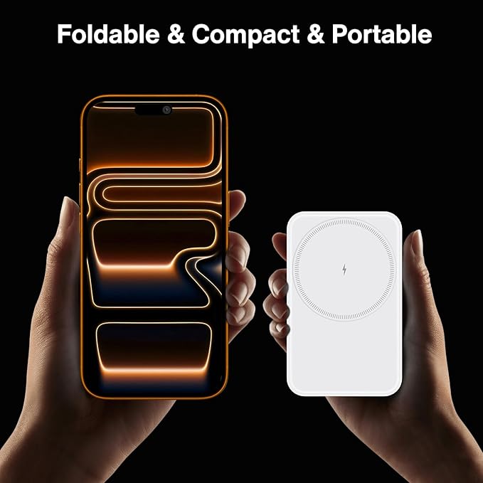 iVANKY Wireless Charging Station for iPhone 17, 3 in 1 Foldable Charger for MagSafe Magnetic Stand for iPhone 17/16/15/14/13/12/X Pro/Max/Plus/Air, Apple Watch, Airpods, Ivory (With 33W Power Adapter)