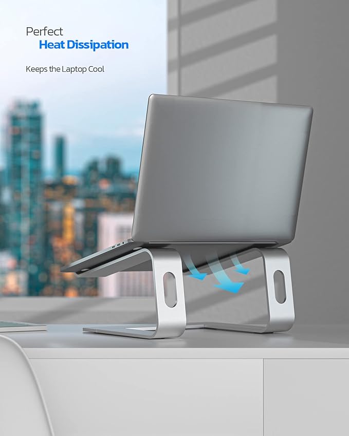 Nulaxy Laptop Stand, Ergonomic Aluminum Laptop Computer Stand, Detachable Laptop Riser Notebook Holder Stand Compatible with MacBook Air Pro, Dell XPS, HP, Lenovo More 10-15.6” Laptops