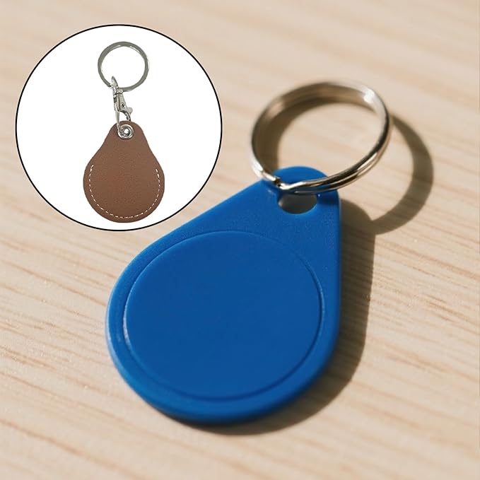 6 Pcs PU Leather Key Fob Holder - Keychain Case Protector for Office Keys, Access Control Cards