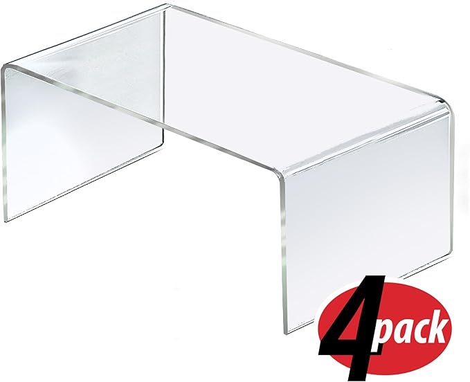 Azar Displays 515311 12" W x 7.75" D x 6" H Acrylic Riser (4 Pack)