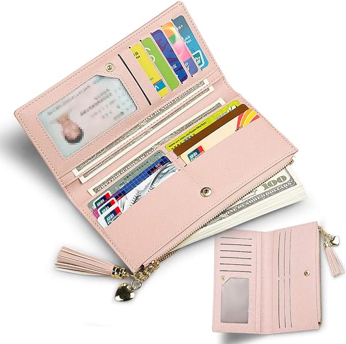 Valentoria Womens Wallet Cute Elegant Long Slim Card Holder Case Minimalist Coin Purse Thin Tassels Zip Clutch Wallets for Girls Ladies | Cute, Elegant, Long, Slim, Case, Minimalist