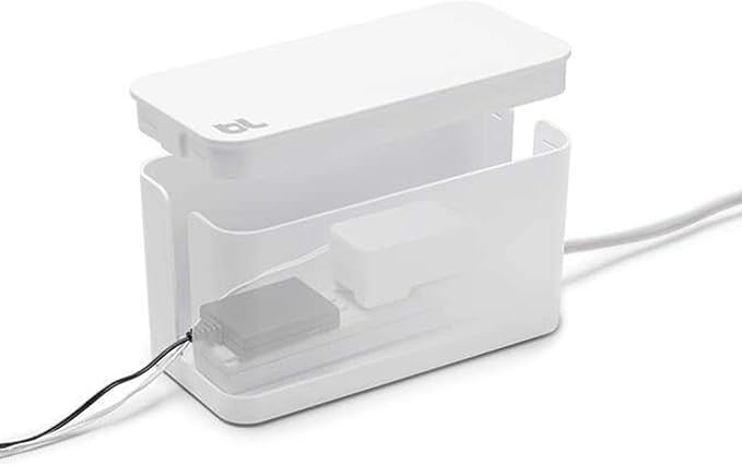 Bluelounge CableBox Cable and Cord Management System - Set of 1 Large and 1 Mini Box - Black