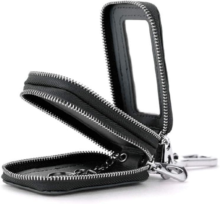 BAKUN Two-Sides Mini Leather Car Key Case, Key Holder Key Organizer Wallet