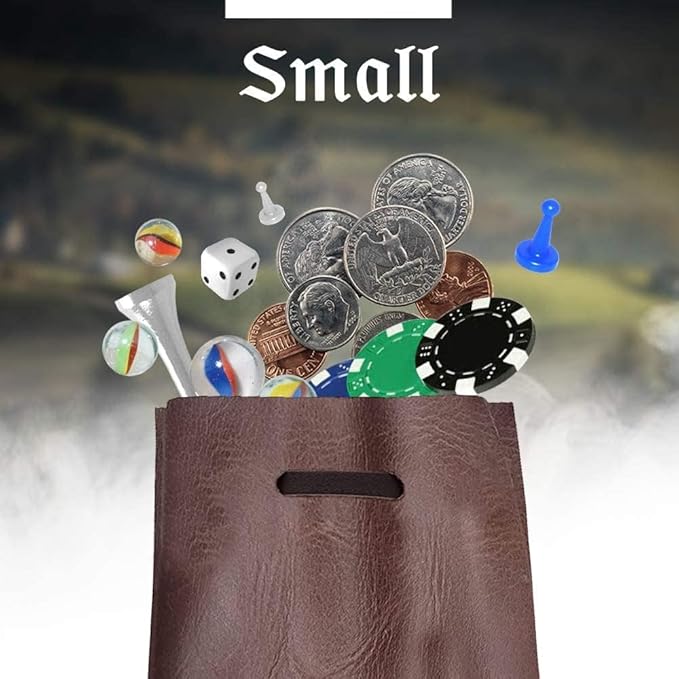 Nabob Leather Leather Drawstring Pouch, Coin Bag, Medicine Tobacco Pouch Medieval Reenactment Made in U.S.A Size 5" x 4.5"