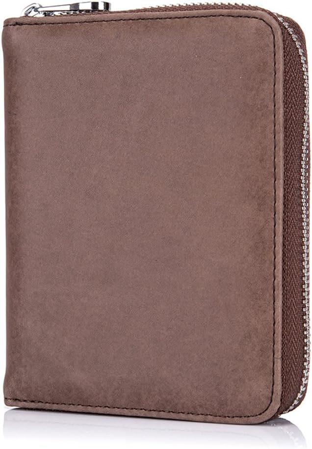 boshiho RFID Blocking 24 Slot Credit Card Holder Wallet Real Leather Multi Card Organizer Wallet with Zipper