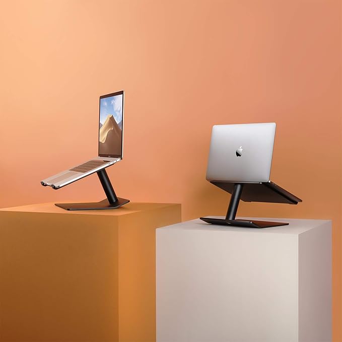 UPPERCASE Designs PILLR Solid Aluminum Elevating Stand Compatible with MacBooks and Other Laptops, Black