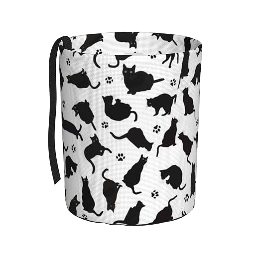 Small Car Trash Can, Cute Black Cat Design Hanging Foldable Car Trash Bag, Waterproof Leakproof Garbage Bin, Car Interior Organizer Accessories
