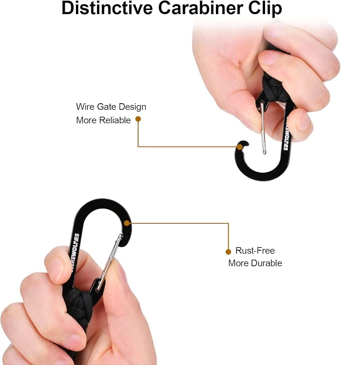 WEREWOLVES Paracord Keychain with Carabiner, Lanyard Clip for Keys