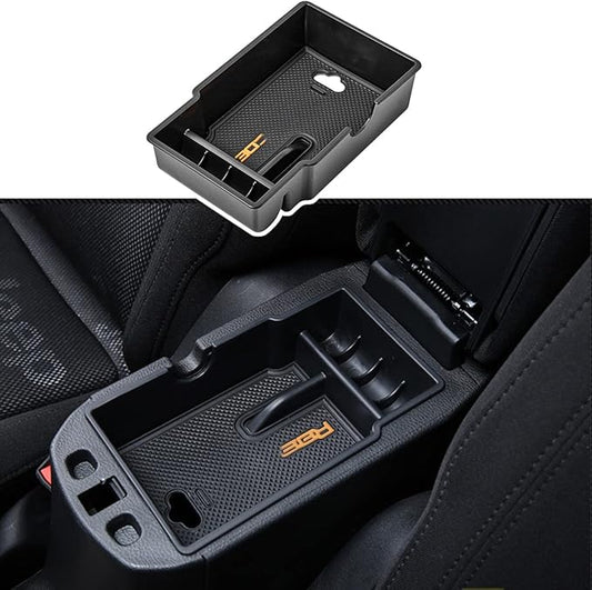 EDBETOS Center Console Organizer Tray Compatible with Jeep Renegade Accessories 2015-2019 2020 2021 2022 2023 Armrest Glove Box Secondary Storage (Orange Trim)