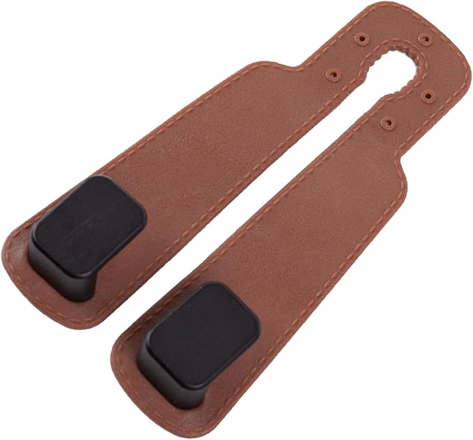 Car Seat Headrest Hook Heavy Duty Double Hook Organizer for Storage Handbags Purses Shopping Bags Durable TPE Metal 6.30x3.15 Inches (Brown)