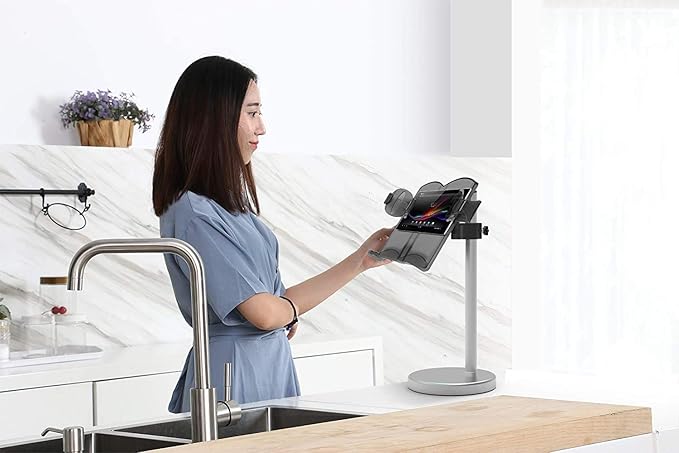 LS Hands Free Book Stand Flexible Folding Document Holder Adjustable Reading Height and Angle for Hard Covers, Paperbacks, CookBooks, TextBooks, Magazines (Height Black Book)