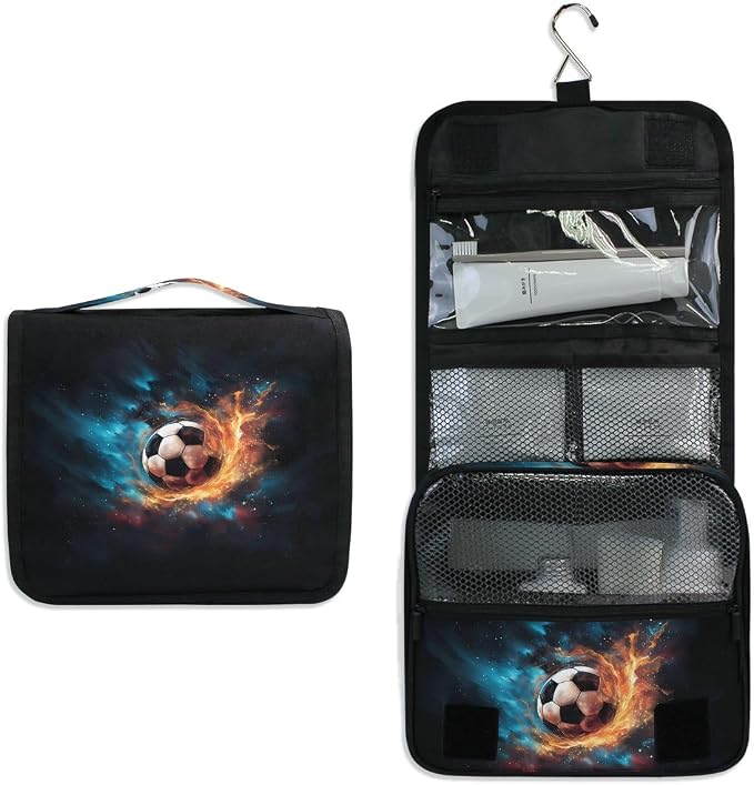 senya Hanging Travel Toiletry Bag 1825 Soccer Football Kit Makeup Case Cosmetics Organizer for Men Women