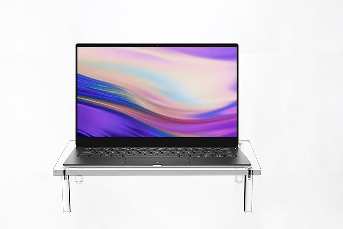 Jusalpha Acrylic Monitor Stand - 10mm Thickness Clear Platform - 14.5'' x 9'' x 3.4'' Desktop/ Laptop/ Monitor Riser Stand- for Laptop, Printer, Computer, Flat Screen LCD TV (1 Stand)