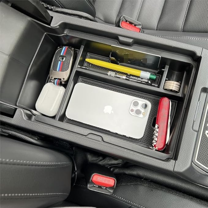 Vesul Center Console Organizer Compatible with Honda CRV CR-V 2026-2023 Car Accessories for 2023+ CR-V Hybrid, ABS Plastic, Black ABS Insert Tray Storage Box Glove Pallet