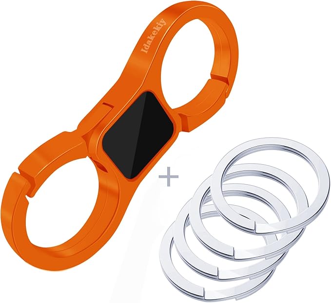Idakekiy Key Chain Quick Release Spring with 4 Key Rings Heavy Duty Car Keychain Organizer for Men and Women