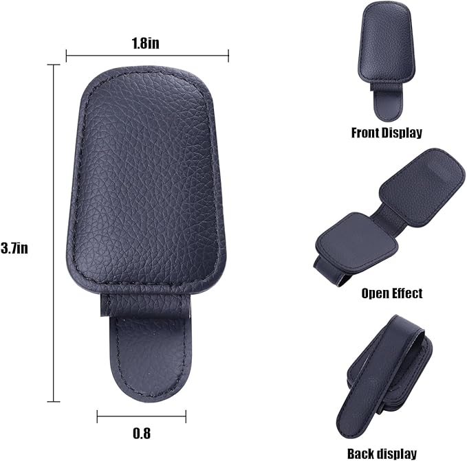 Car Visor Sunglasses Holders,2 Pcs (Black)